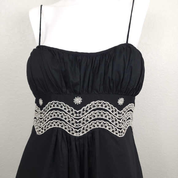 Jessica Howard Bohemian Black Embroidered Bodice Dress Size 8 - Picture 4 of 11